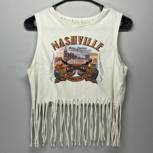 Recycle Threads Nashville Music Festival Fringe‎ Cropped Tank Top Tour Dates Med
